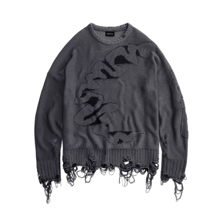 MADFRENZY / CORTEX GRUNGE SWEATER / BLACK