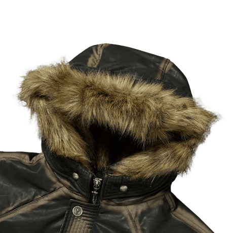 THUG CLUB / THREE RIDING SKULL FUR HOODED JACKET