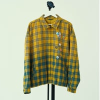 BLOOM YARD / GRADATION CHECK BADGES JACKET / YELLOW
