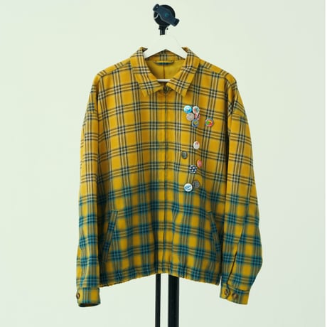 BLOOM YARD / GRADATION CHECK BADGES JACKET / YELLOW