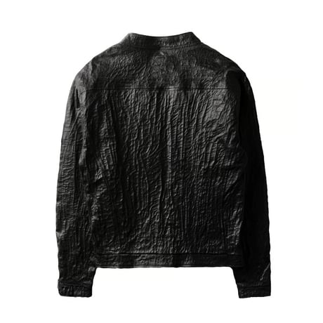 WAXED TEXTURE CRACKLE DOUBLE-ZIP JACKET
