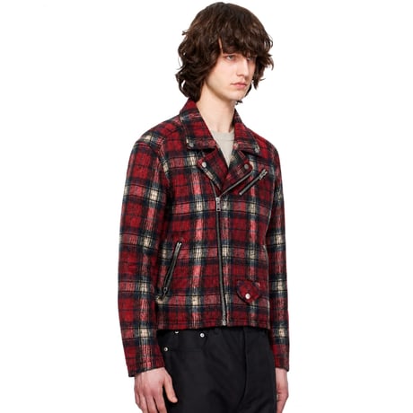 RECKLESS SCHOLARS / WOOL TRATAN BIKER JACKET / RED