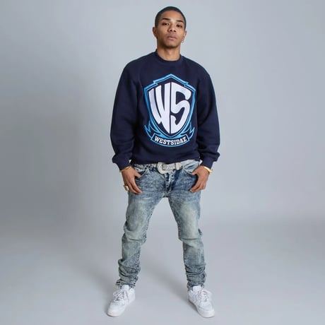 WEST WEAR / WS EMBROIDERY LOGO CREWNECK / NAVY