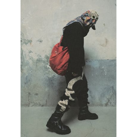THUG CLUB / IRON STEEL LEATHER DENIM PANTS / BLACK