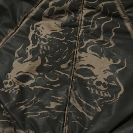 THUG CLUB / THREE RIDING SKULL FUR HOODED JACKET