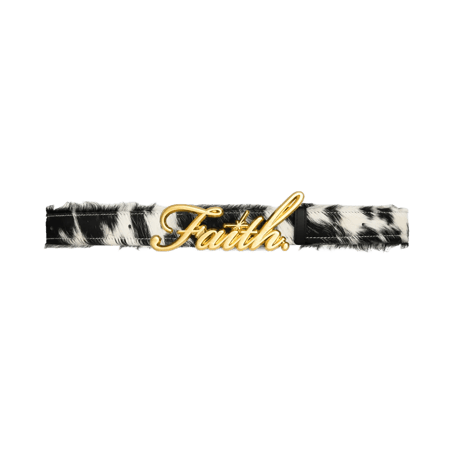 FAITH BY LUIS / GENUINE COWHIDE FUR GOLD FAITH BELT