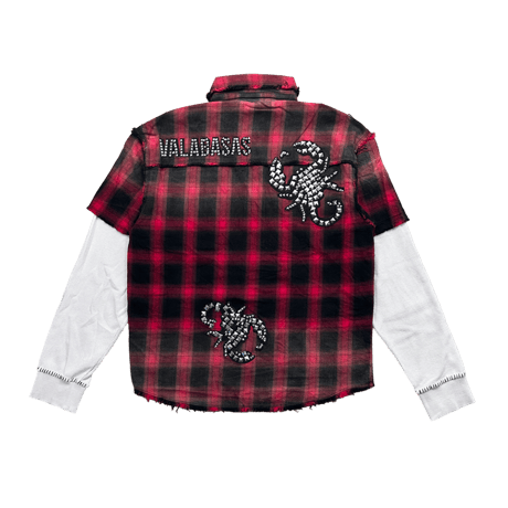 VALABASAS / LUMBERJACK LAYERED FLANNEL / BLACK&RED