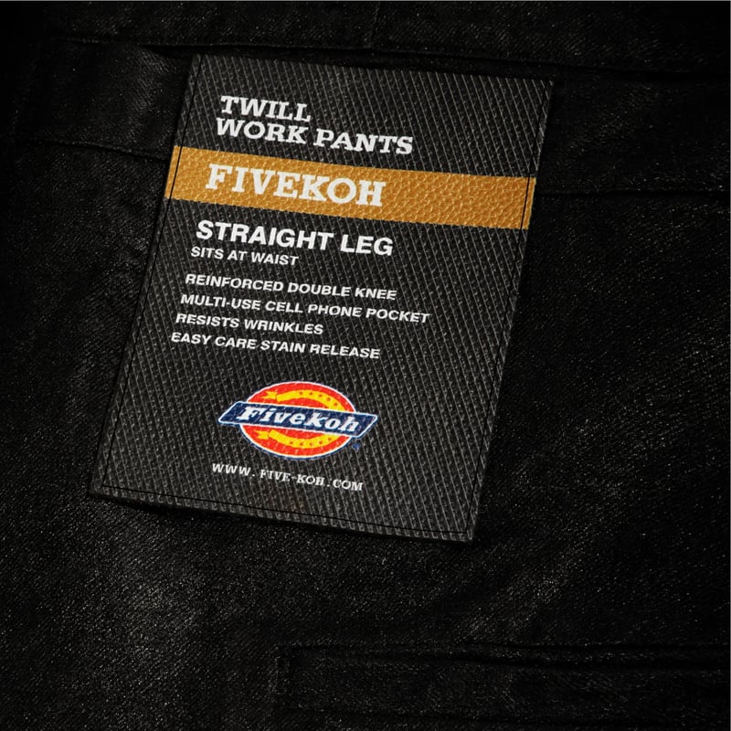 FIVEKOH ディッキーズ　ブラックワックス生デニムジーンズ　サイズ1 FIVEKOH / BLACK WAXED RAW DENIM JEANS | PLUG