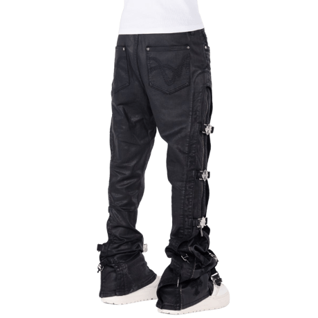 GUAPI / All Black Cross Buckle Denim