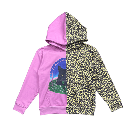 2001 Odysey / PINK LEOPARD RECONSTRUCTED HOODIE