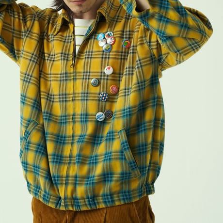 BLOOM YARD / GRADATION CHECK BADGES JACKET / YELLOW