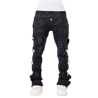 GUAPI / All Black Cross Buckle Denim
