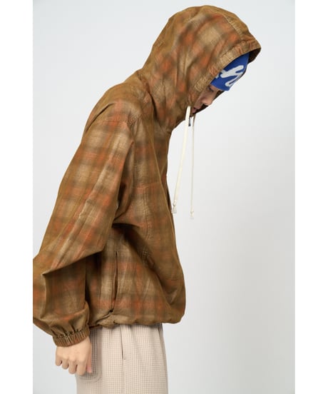 Hooded Corduroy Shirt (Brown)