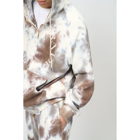 Dyed Full Zip Hooded Sweatshirt (Light Camo)