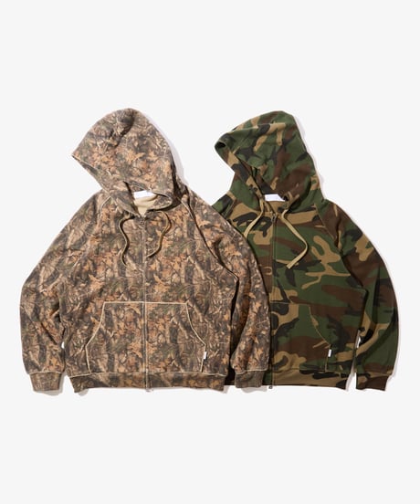 Dry Waffle Full Zip Hoodie (Woodland Camo)