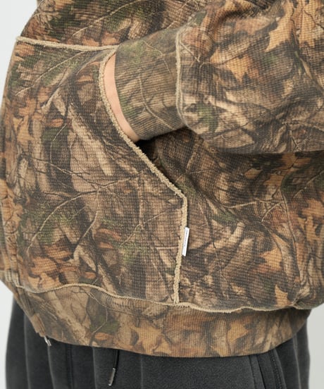 Dry Waffle Full Zip Hoodie (Woodland Camo)