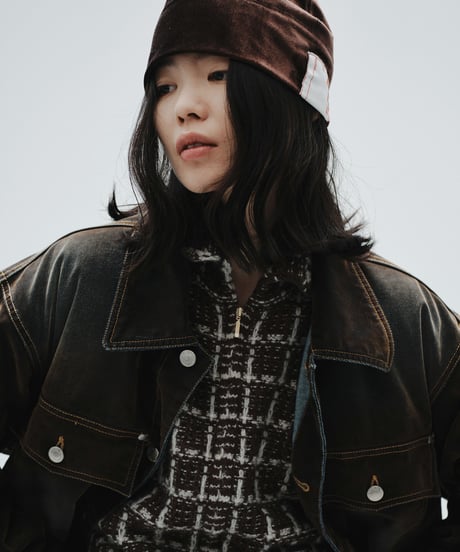 Tweed Knit Jacket (Brown)