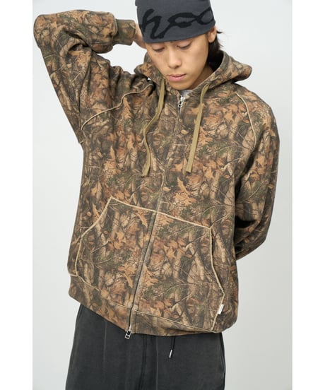 Dry Waffle Full Zip Hoodie (Woodland Camo)