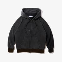 Dyed Full Zip Hooded Sweatshirt (Black)