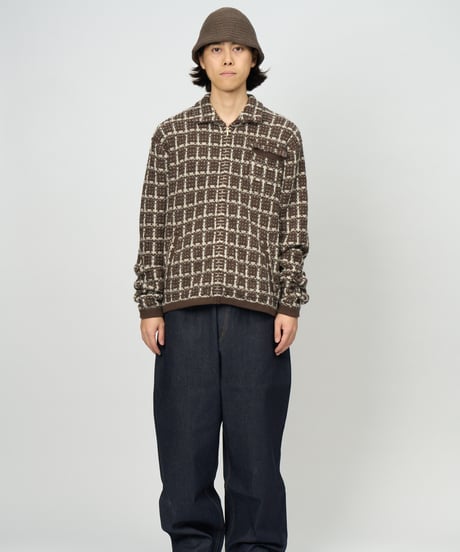Tweed Knit Jacket (Brown)