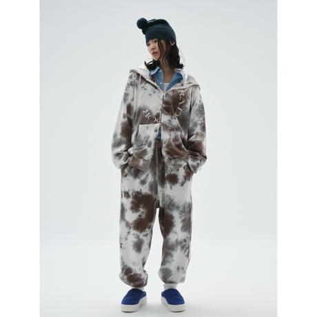 Dyed Full Zip Hooded Sweatshirt (Light Camo)