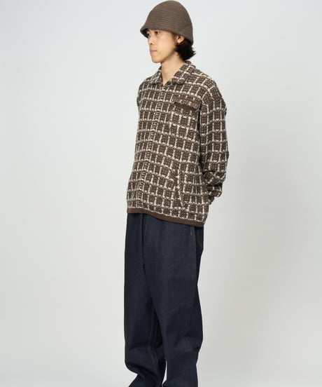 Tweed Knit Jacket (Brown)