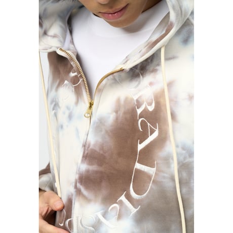 Dyed Full Zip Hooded Sweatshirt (Black)