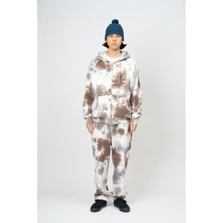 Dyed Full Zip Hooded Sweatshirt (Dark Camo)