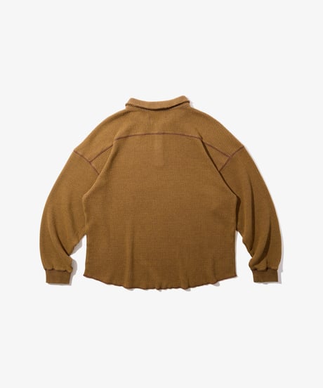 Waffle L/S Polo (Brown)