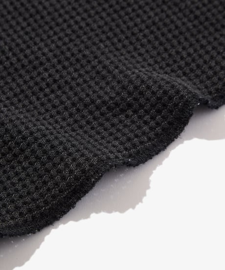 Waffle L/S Polo (Black)