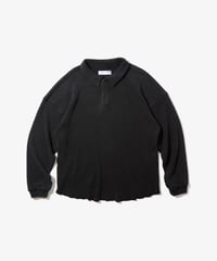 Waffle L/S Polo (Black)