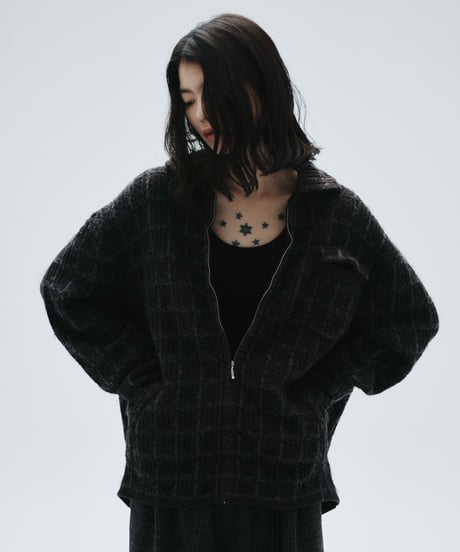 Tweed Knit Jacket (Black)
