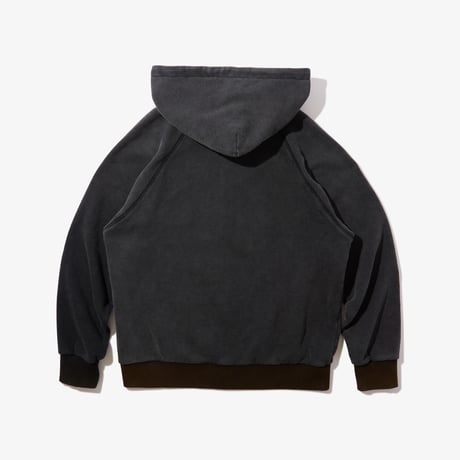 Dyed Full Zip Hooded Sweatshirt (Black)