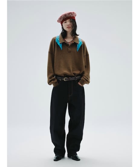 Waffle L/S Polo (Brown)