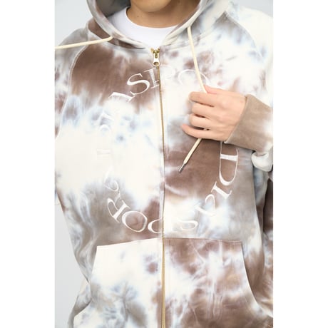 Dyed Full Zip Hooded Sweatshirt (Light Camo)