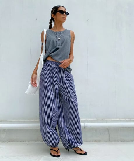 wide jogger pt「gingham」#6323965