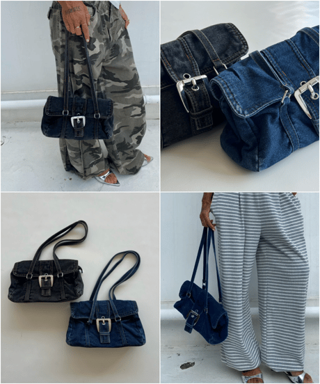 denim mini bag「buckle」#830467