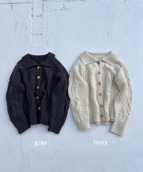 chunky cardigan「cable 」#2082210【11/3以降発送】