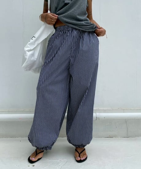 wide jogger pt「gingham」#6323965