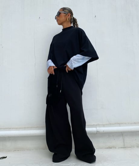 wide tee「mock neck」#161668