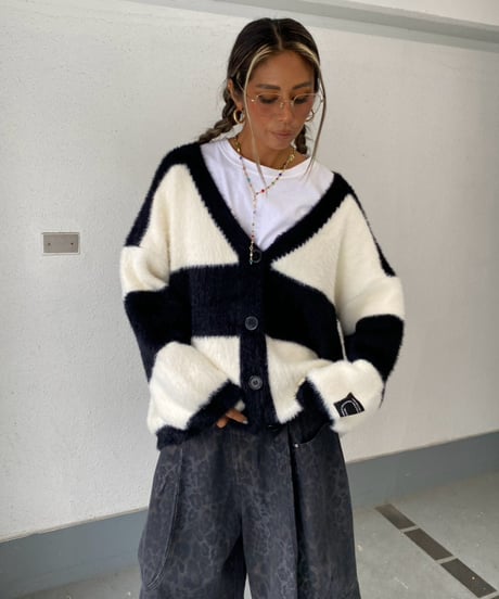 knit cardigan「border」#82110