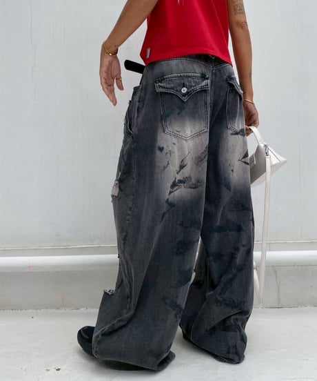 wide denim pt 「painting」#677164