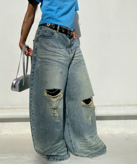 damage denim pt「back zip」#26057264