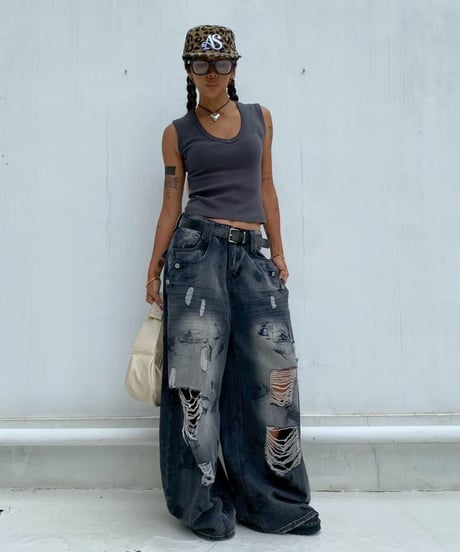 wide denim pt 「painting」#677164