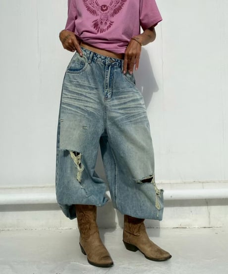 damage denim pt「back zip」#26057264