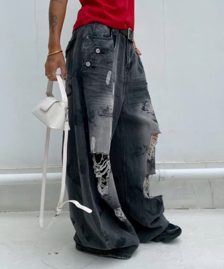 wide denim pt 「painting」#677164