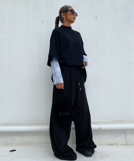 wide tee「mock neck」#161668