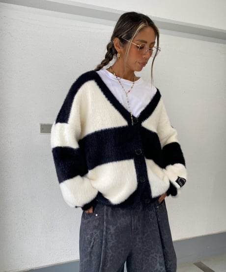 knit cardigan「border」#82110