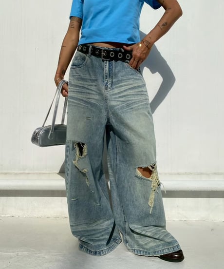 damage denim pt「back zip」#26057264