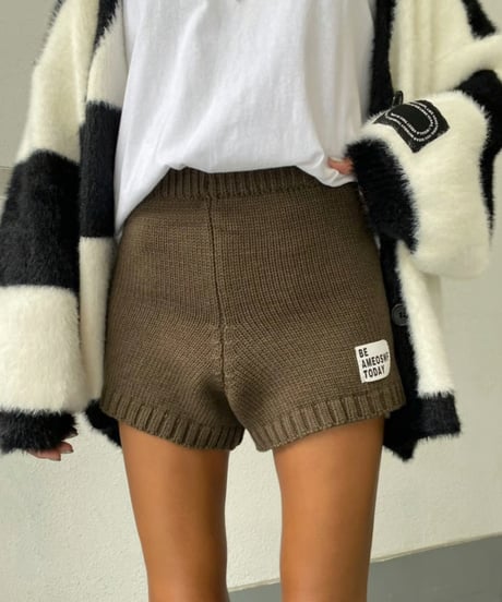 knit shorts「rib edge」#807010